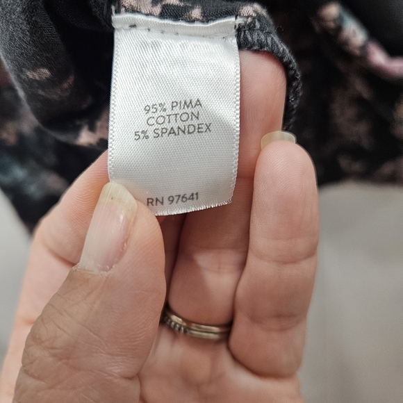 J.Jill Pure Jill Long Sleeve Shirttail Tee PurpleGray Floral Print Women’s Large - Picture 8 of 9